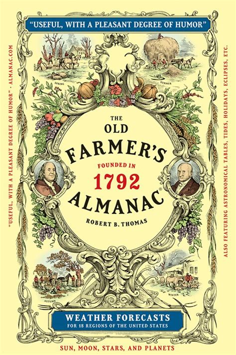 Old farmer almanac - The "Old Farmer's Almanac" says its secret weather-predicting formula was devised in 1792 by its founder, Robert B. Thomas, and notes about the formula are "locked in a black box" at the almanac's ...